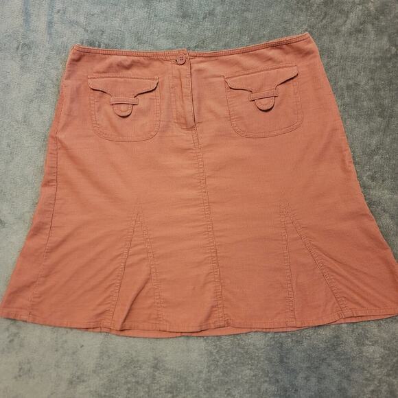 Ann Taylor LOFT Womens Mini Skirt Size 4P Rust Corduroy Utility Pockets preppy - Picture 1 of 7